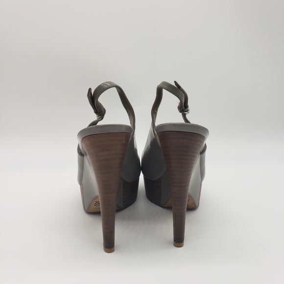 49- GUCCI Leather Slingback Wedges Sandals Size 36 1/2 EU  6 US - Picture 3 of 12